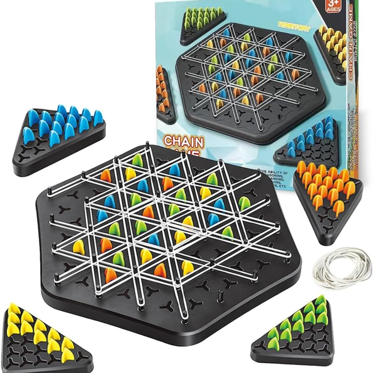 A high-quality Chain chess board with elegant pieces, perfect for strategic gameplay.