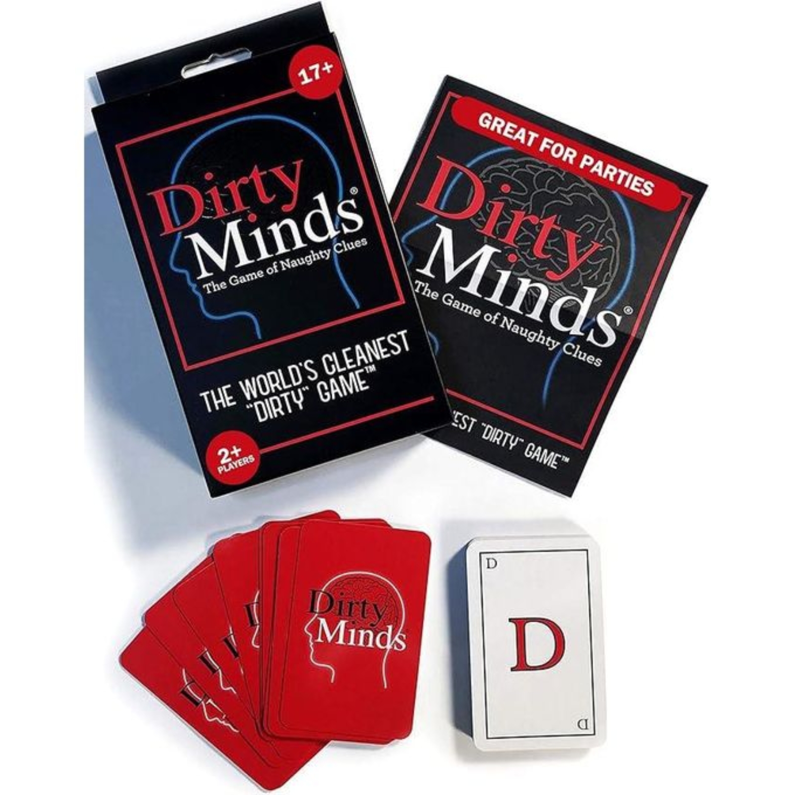 The Dirty Minds game box, showcasing the title and game design, available at Boards Games & Cards.