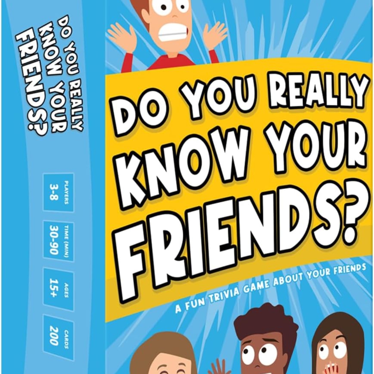 Friends laughing while playing the Do you really Know your friends card game from Boards Games & Cards.