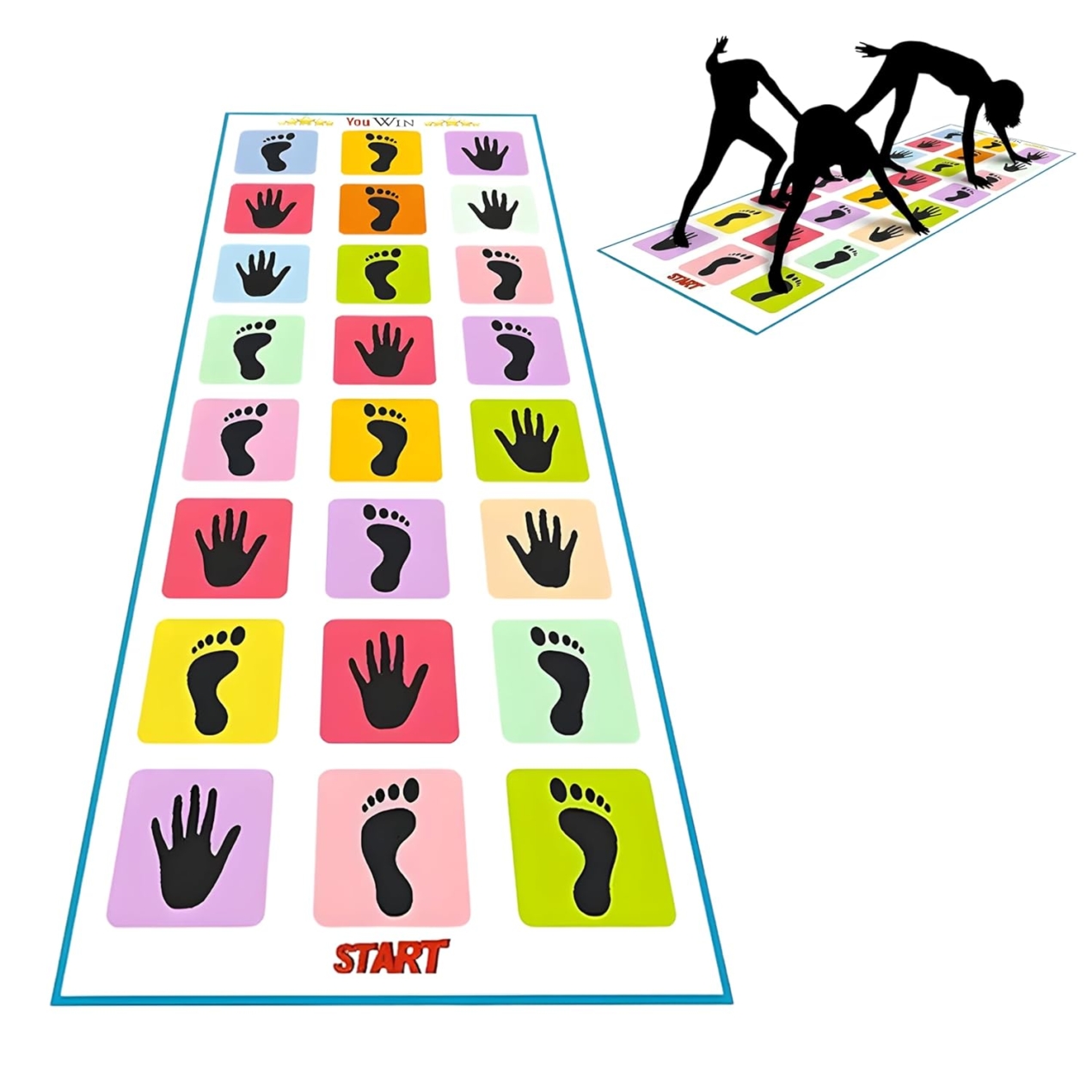 Durable 3 by 1 hopscotch play mat with numbered squares for kids outdoor activities